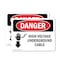 Signmission High Voltage Underground Cable Danger Sign, Vinyl Decal, 10in W x 7in L, 2PK OS-2PACK-DS-D-710-L-1335 - alternate 1